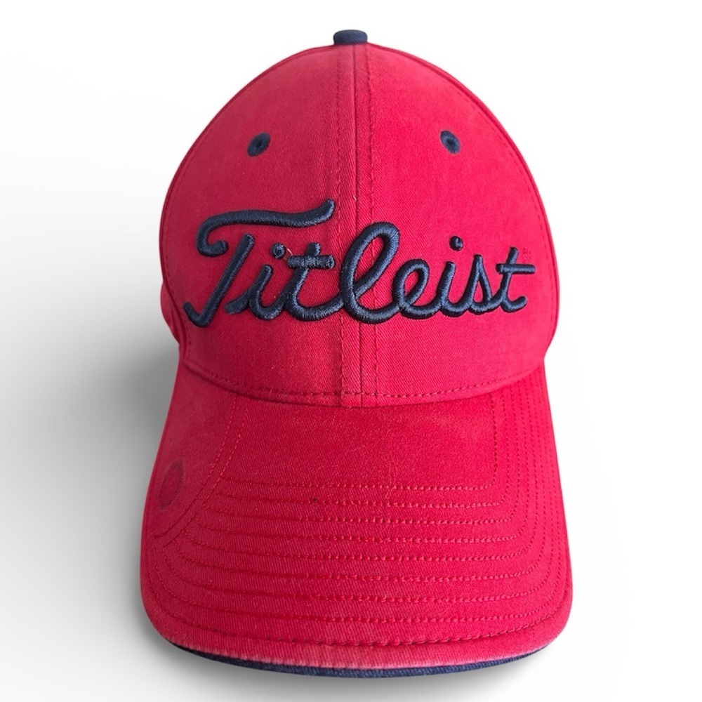 Titleist PRO V1 Golf Cap Hat Strapback Adjustable Red  Script Logo Pro V1 FJ‎